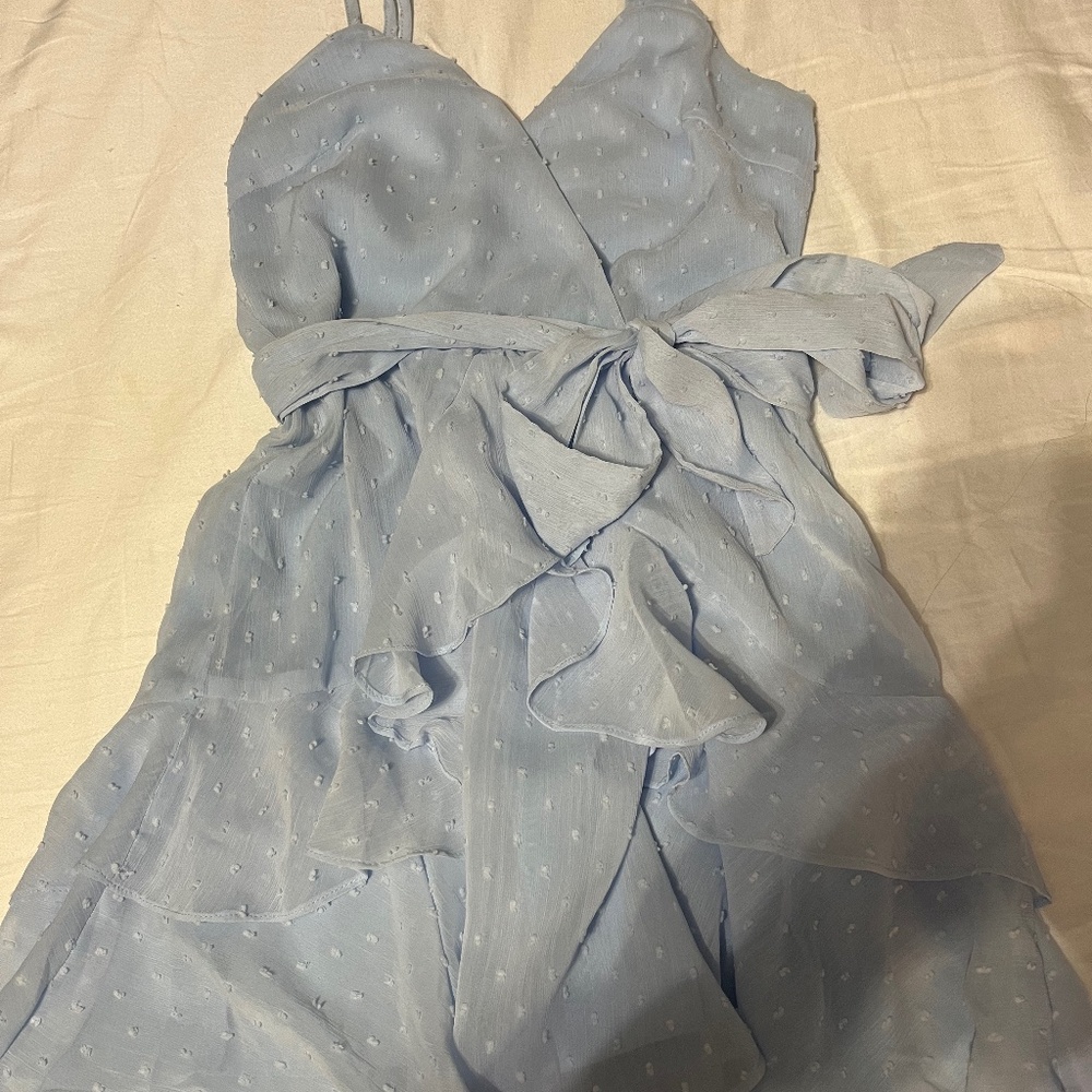 Leslie Light Blue Mini Dress